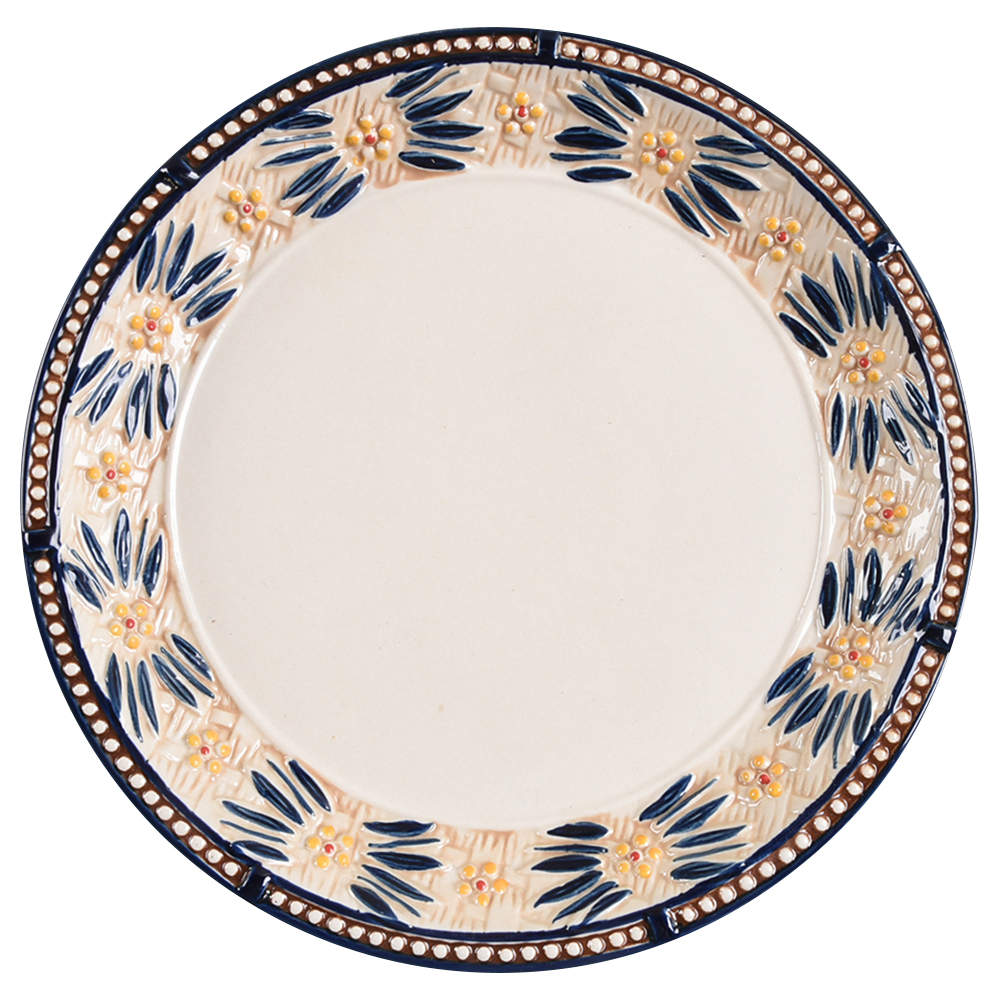 Old World Basketweave Blue Dinner Plate by Temp-Tations-1