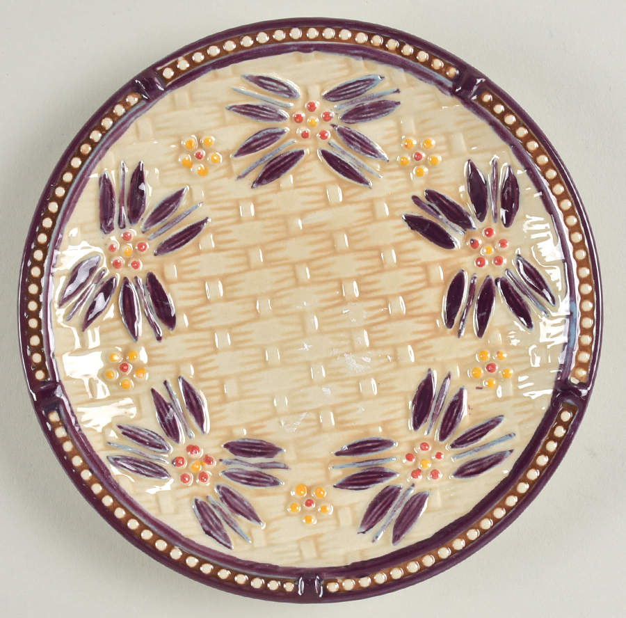 Old World Basketweave Eggplant Salad Plate by Temp-Tations-1