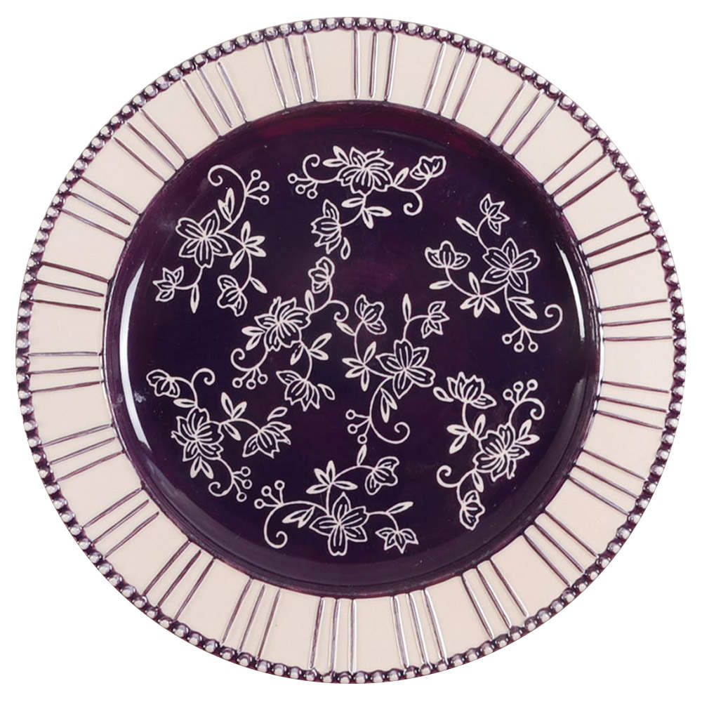 Floral Lace Eggplant Dinner Plate by Temp-Tations-1