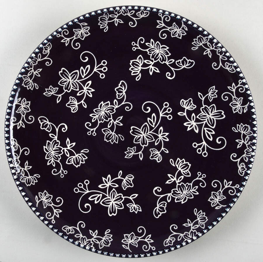 Floral Lace Eggplant Dinner Plate by Temp-Tations-1