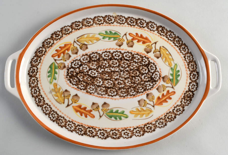Harvest 14" Oval Handled Platter by Temp-Tations-1