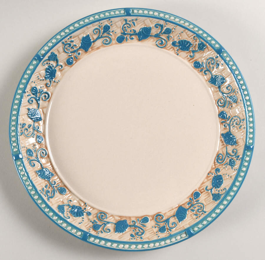Floral Lace Basketweave Summer Dinner Plate by Temp-Tations-1