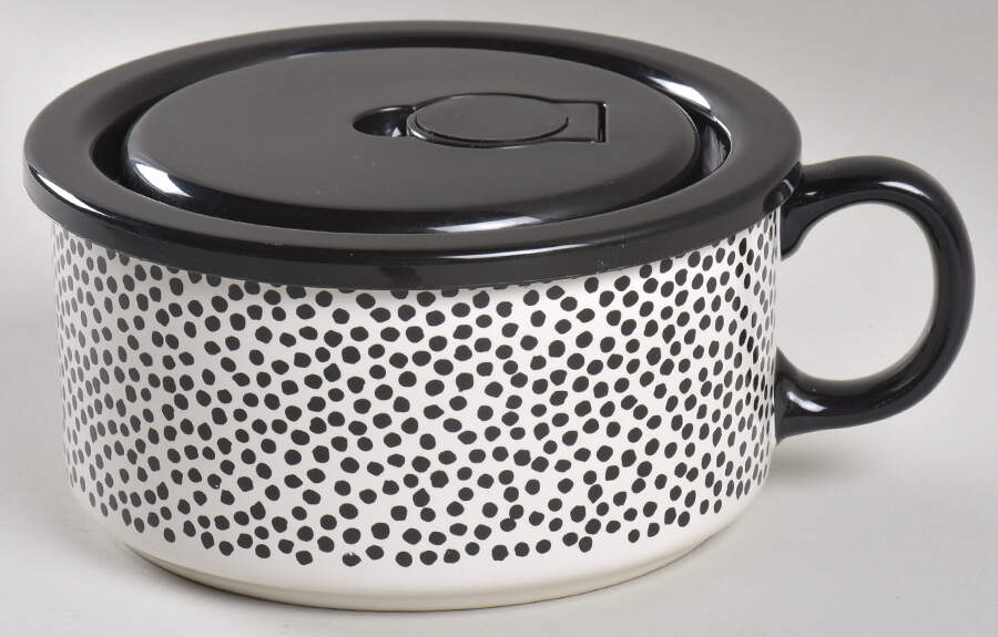 Polka Dot Mug & Vented Plastic Lid by Thyme & Table-1