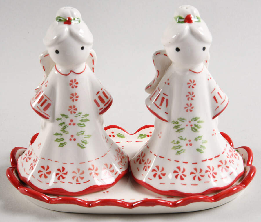Angel (3 Pc) Salt & Pepper Tray Set by Temp-Tations-1