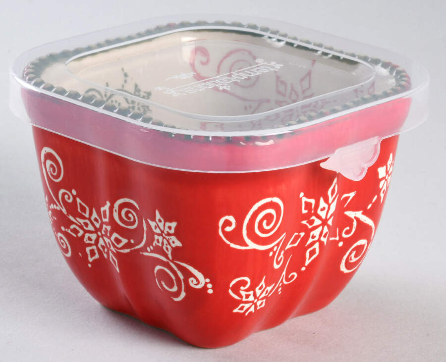 Floral Lace-Festive Square Ramekin & Plastic Lid by Temp-Tations-1
