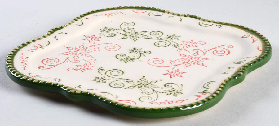 Floral Lace-Festive 6" Square Lid-It (Trivet, Tray) by Temp-Tations-1