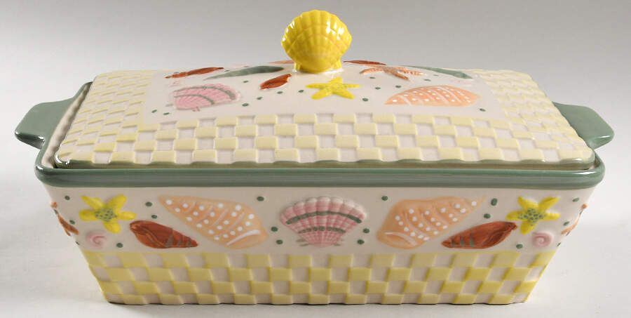 Summer Shells 2 Qt Rectangular Handled Covered Baker by Temp-Tations-1