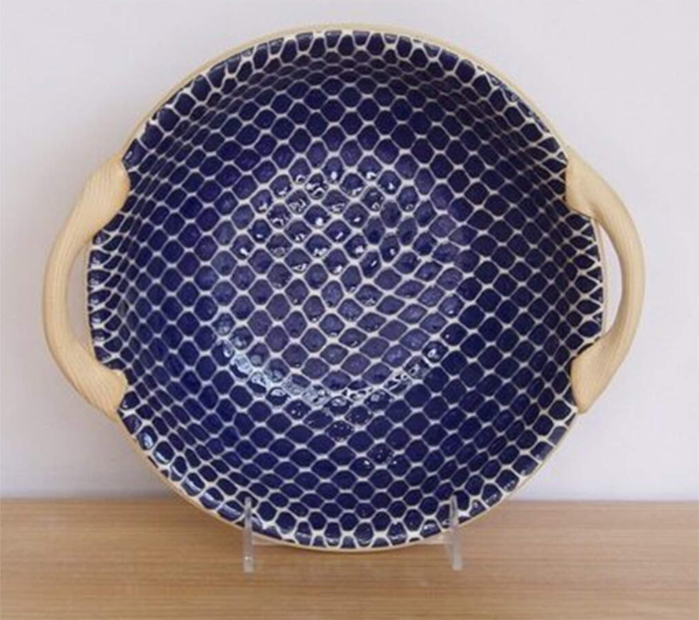 Cobalt 9" Round Handled Vegetable Bowl by Terrafirma-1