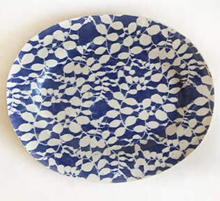 Cobalt 15" Oval Serving Platter by Terrafirma-1