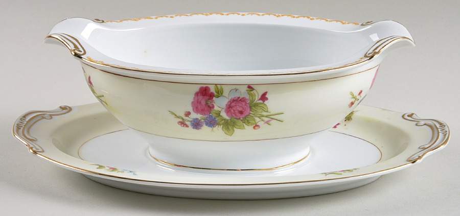 UCJ3 Gravy Boat with Attached Underplate by Union China (Japan)-1