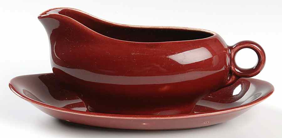 Ballerina Burgundy Gravy Boat & Underplate/Relish by Universal-1