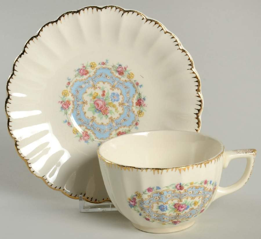 Lyric Flat Cup & Saucer Set by United Utilites-1