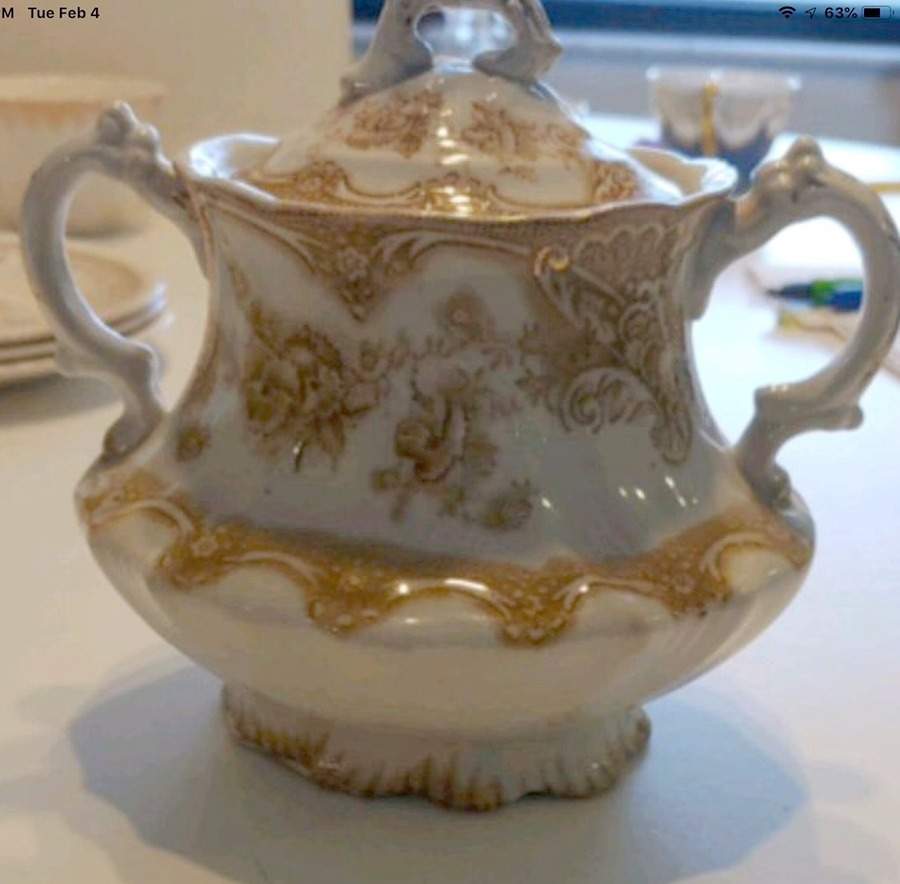 Victoria Tan Sugar Bowl & Lid by Upper Hanley-1