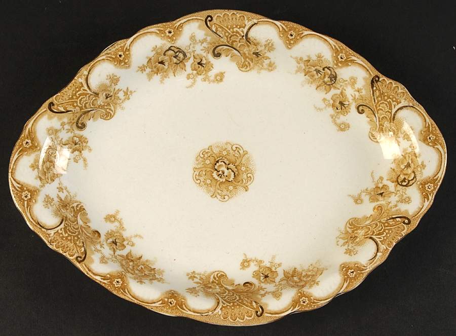 Victoria Tan 10" Oval Serving Platter by Upper Hanley-1