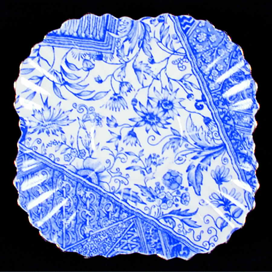 Dolly Varden Blue Saucer for Bouillon Cup by J F Wileman-1