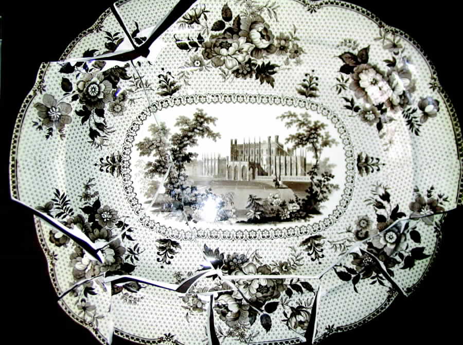 Eaton Hall (Lace Border) 19" Oval Serving Platter by Ralph Stevenson &Son-1