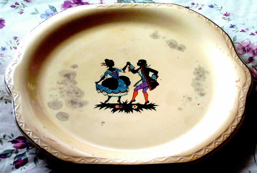 Il Deuce Handled Cake Plate by Bennett Potteries-1