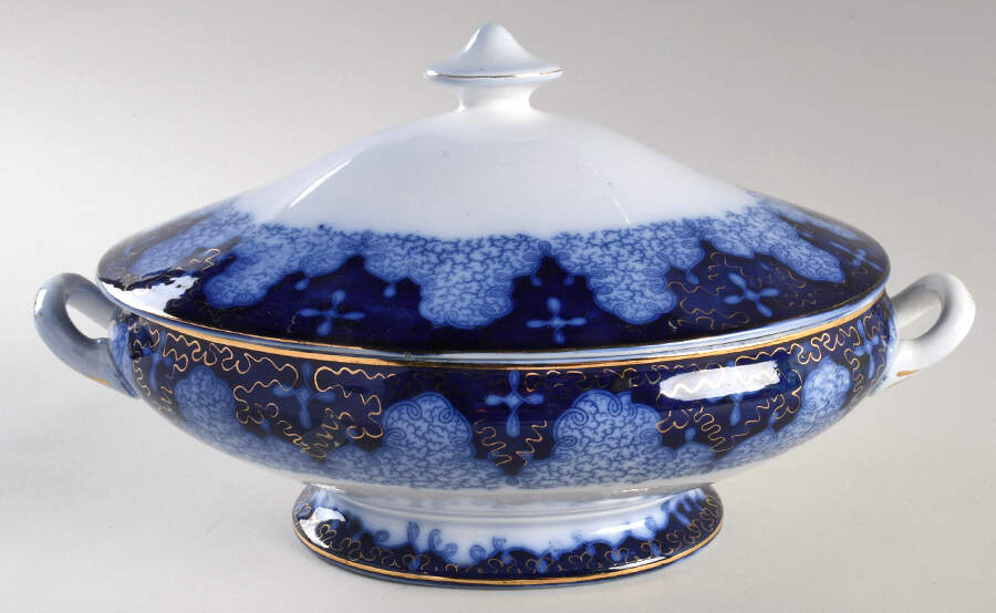 Persian Moss Gold Oval Covered Vegetable by Utzschneider-1