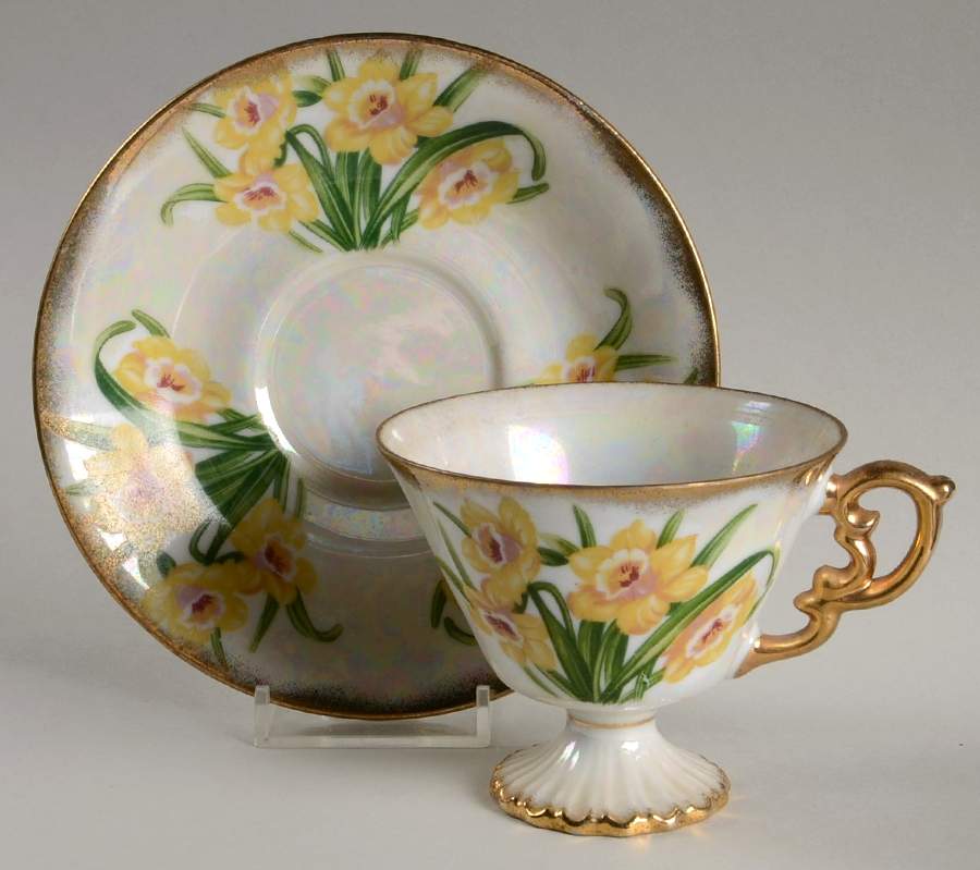 Flower of the Month Footed Cup & Saucer Set by Ucagco-1