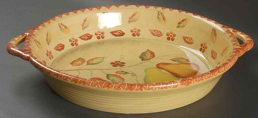 Pompeii Fruit 14" Round Handled Bowl by Italica Ars-1