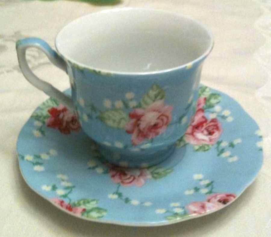 C8Z1 Footed Cup & Saucer Set by Country Corner-1