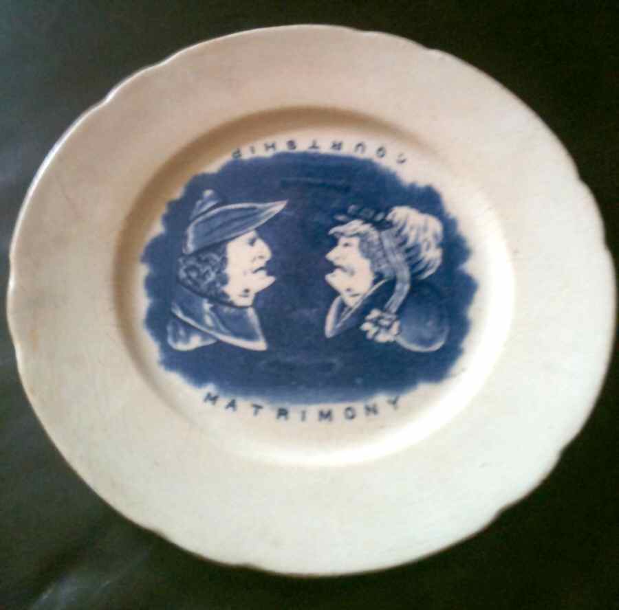 Courtship&Matrimony Dinner Plate by J Unwin & Co-1