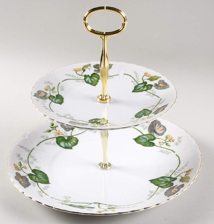 Granada 6 5/8"-10"  2 Tiered Serving Tray (Dp, Sp) HC by Victorian (Japan)-1