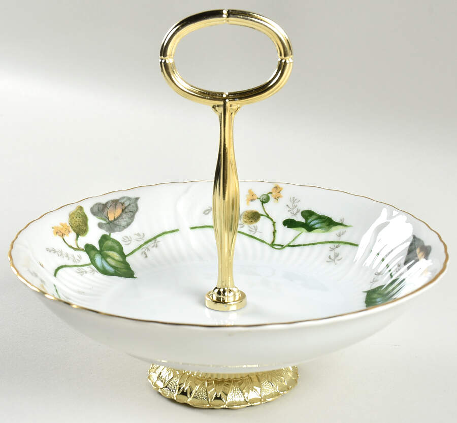 Granada 6"-7" Handled Footed Nut Dish HC by Victorian (Japan)-1