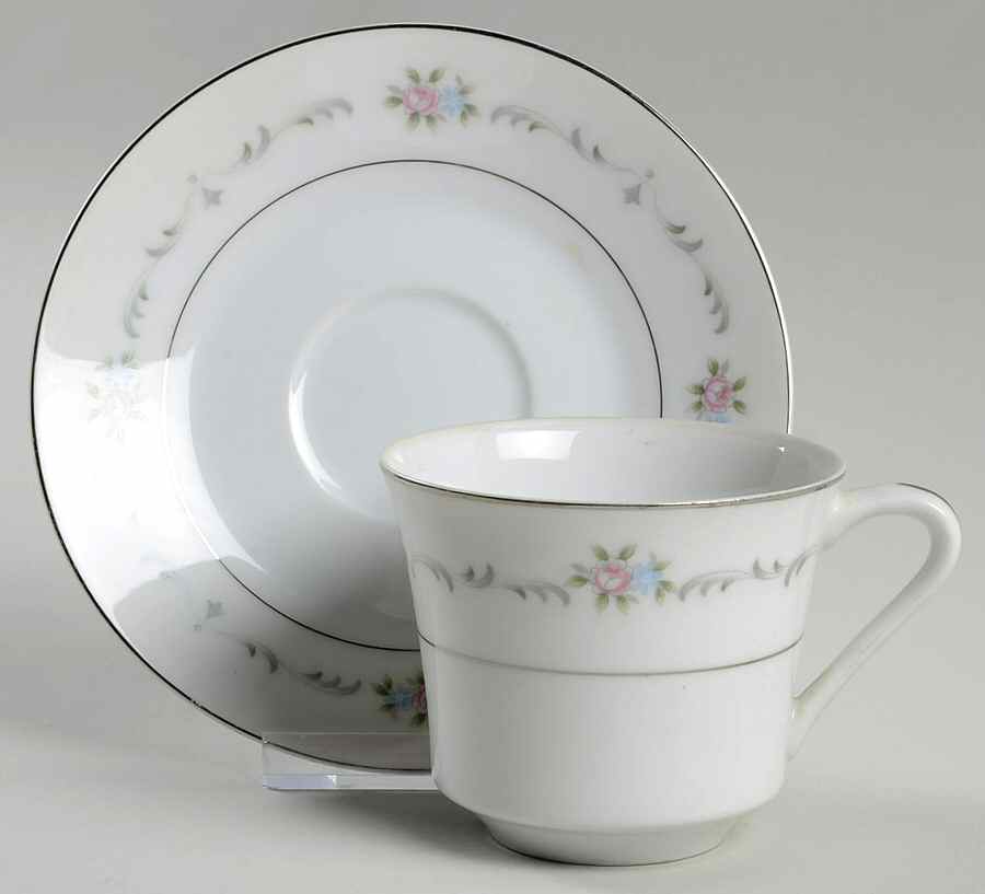 Springsong Flat Cup & Saucer Set by Versailles (Japan)-1