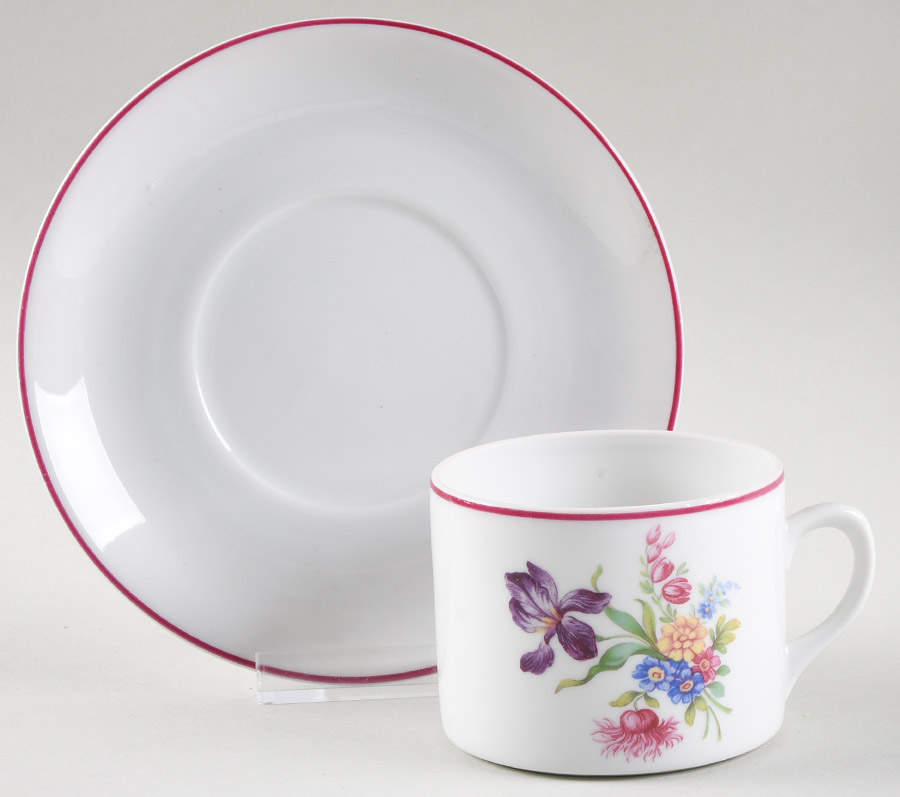 Rosa Alegre Flat Cup & Saucer Set by Vista Alegre-1
