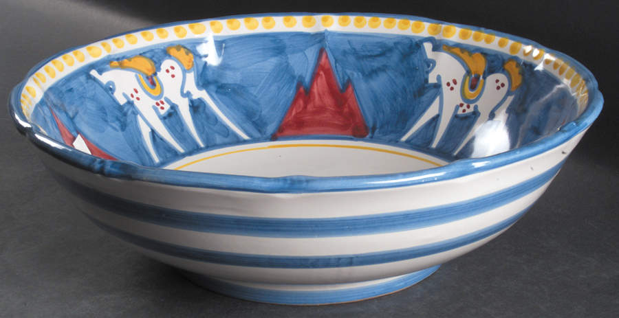 Campagna Horse (Cavallo) 12" Round Serving Bowl by Ceramica Artistica (CAS Vietri)-1