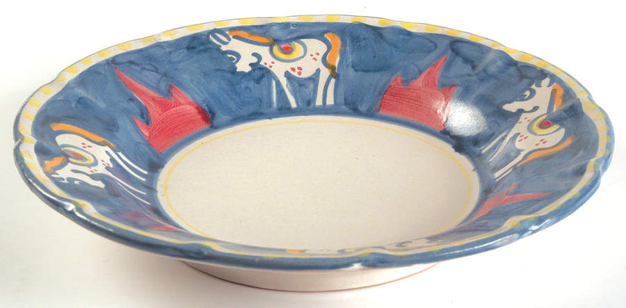 Campagna Horse (Cavallo) Rim Soup Bowl by Ceramica Artistica (CAS Vietri)-1