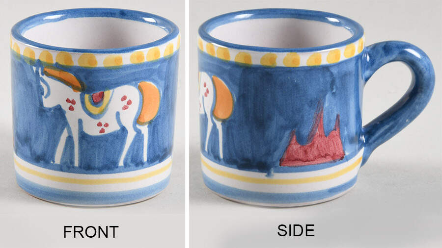 Campagna Horse (Cavallo) Flat Demitasse Cup by Ceramica Artistica (CAS Vietri)-1