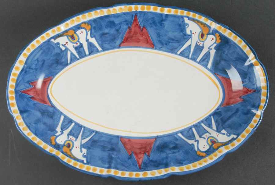 Campagna Horse (Cavallo) 16" Oval Serving Platter by Ceramica Artistica (CAS Vietri)-1
