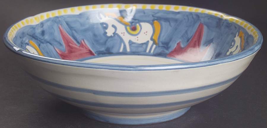 Campagna Horse (Cavallo) 10" Round Serving Bowl by Ceramica Artistica (CAS Vietri)-1