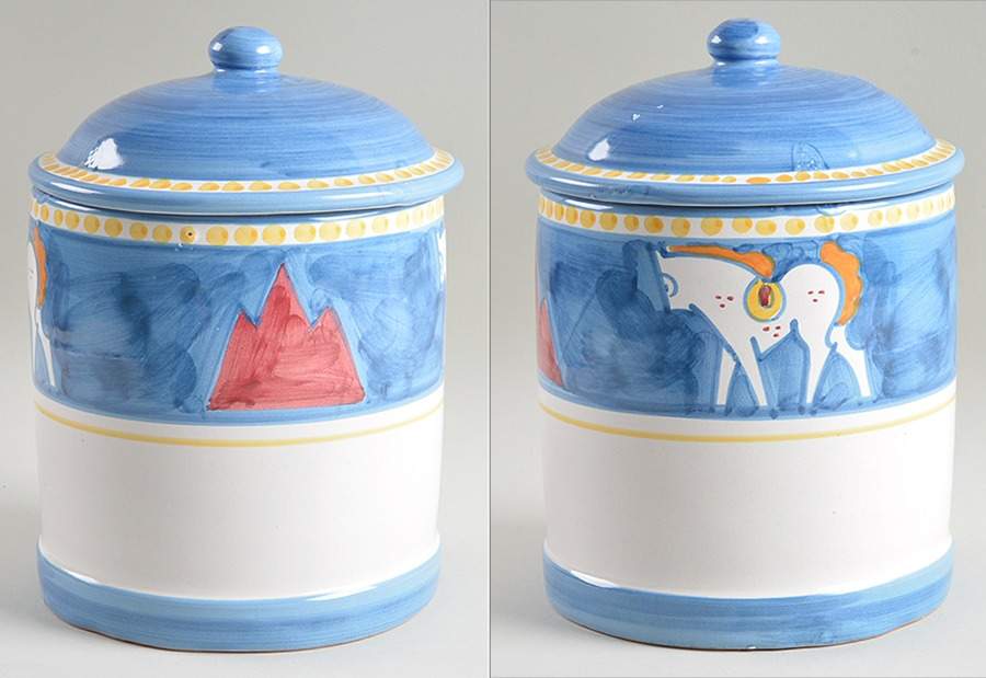 Campagna Horse (Cavallo) 6" Storage Jar & Lid by Ceramica Artistica (CAS Vietri)-1