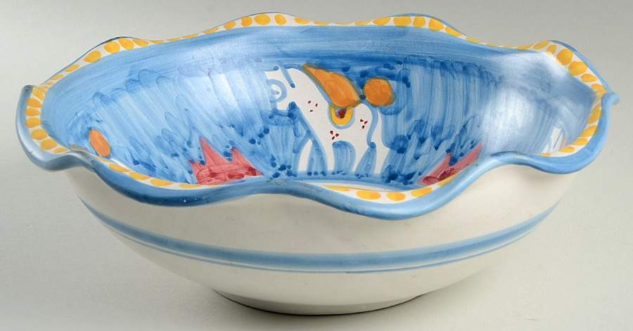Campagna Horse (Cavallo) 11" Large Salad Serving Bowl by Ceramica Artistica (CAS Vietri)-1