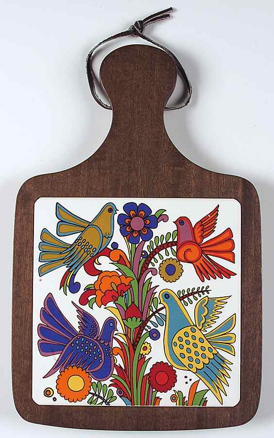Acapulco (Older, Milano Shape) Wood Cheese Board with Ceramic Tile by Villeroy & Boch-1