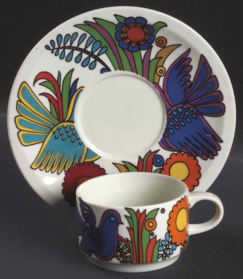 Acapulco (Older, Milano Shape) Flat Demitasse Cup & Saucer Set by Villeroy & Boch-1
