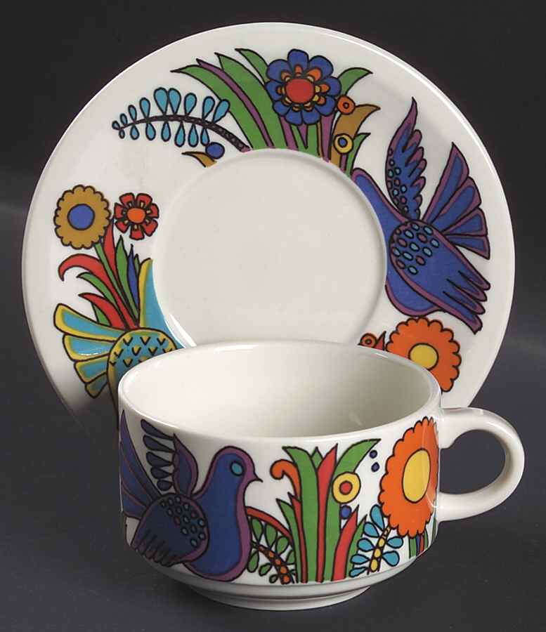 Acapulco (Older, Milano Shape) Flat Demitasse Cup & Saucer Set by Villeroy & Boch-1