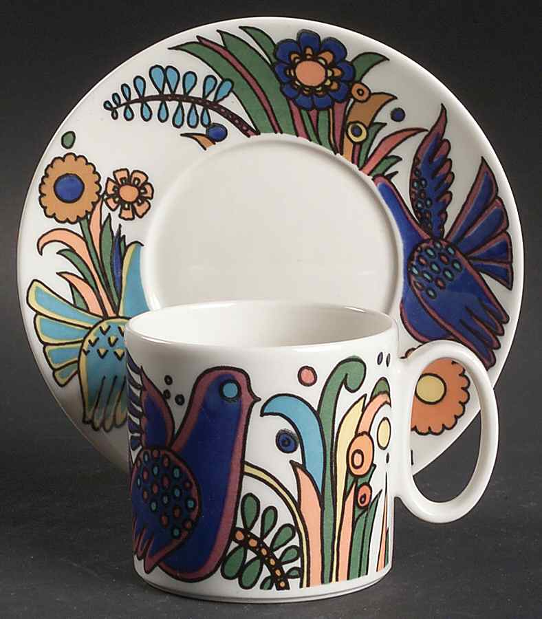 Acapulco (Newer, Roma Shape) Flat Demitasse Cup & Saucer Set by Villeroy & Boch-1