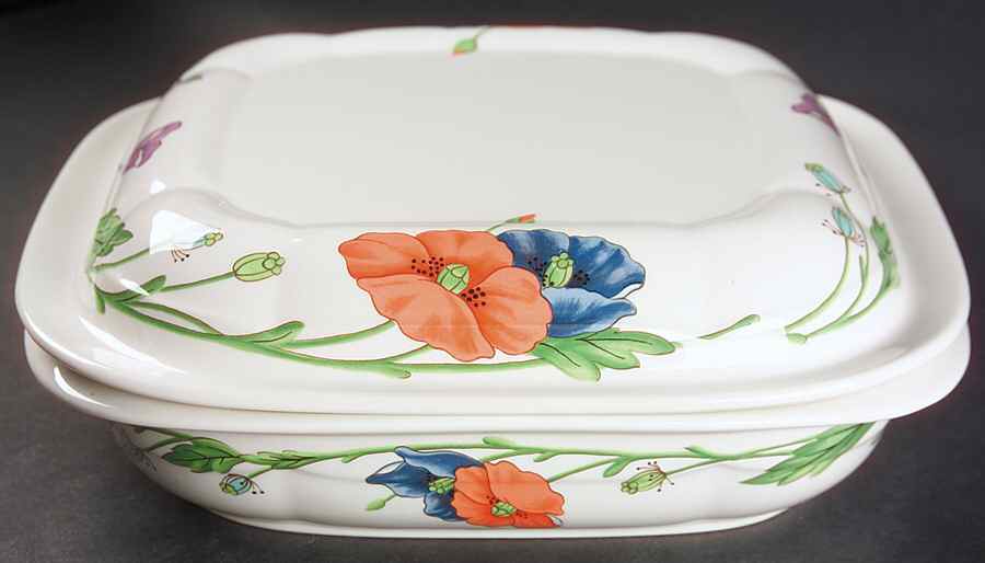 Amapola 2 Quart Square Microwave Baker with Lid by Villeroy & Boch-1