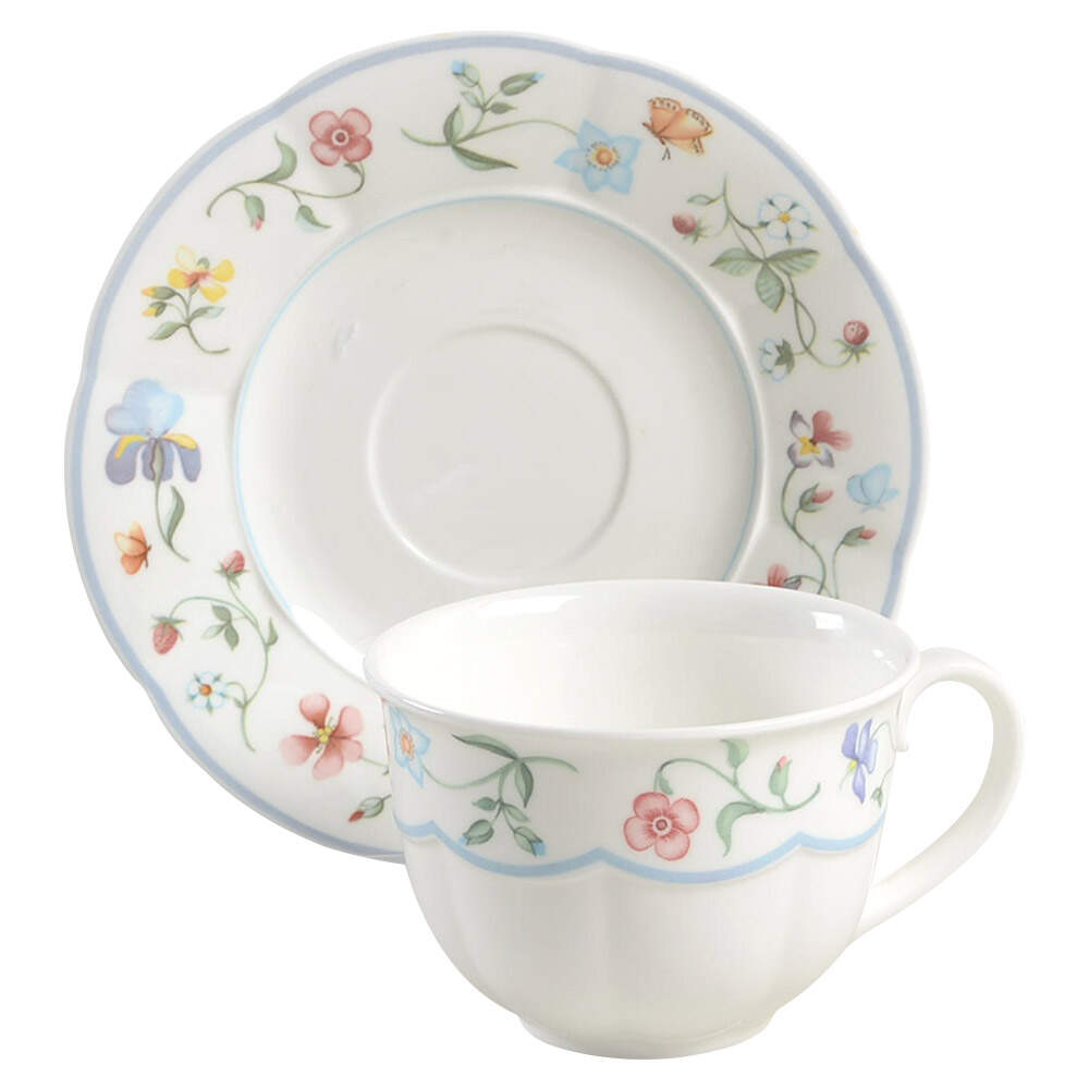 Mariposa (Bone China) Flat Cup & Saucer Set by Villeroy & Boch-1