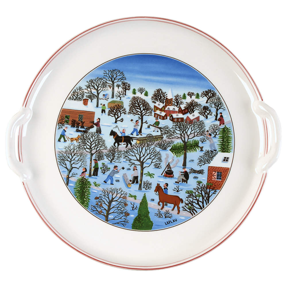 Naif Christmas Handled Cake Plate by Villeroy & Boch-1