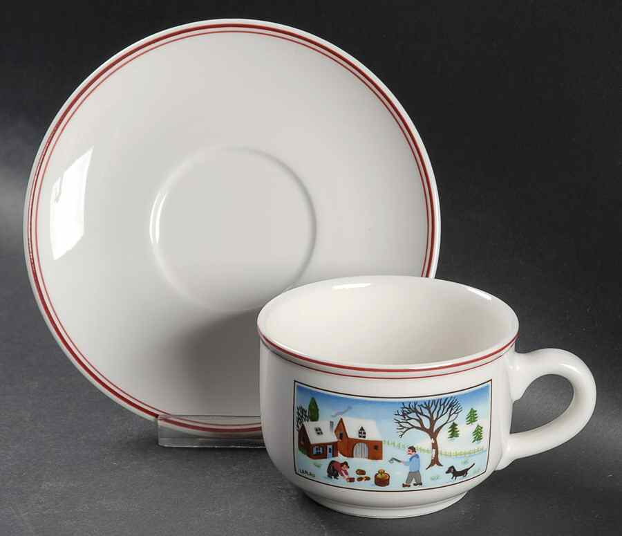 Naif Christmas Flat Cup & Saucer Set by Villeroy & Boch-1