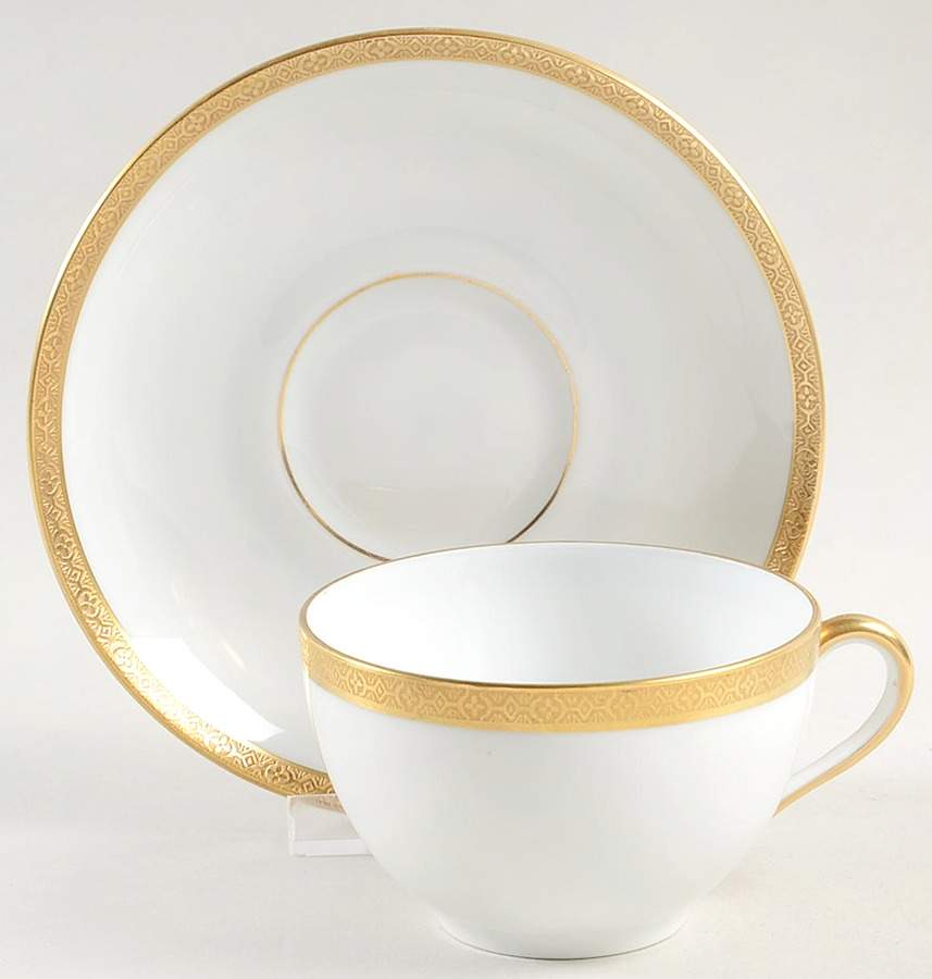 VIT10  Flat Cup & Saucer Set by Victoria (Czech)-1