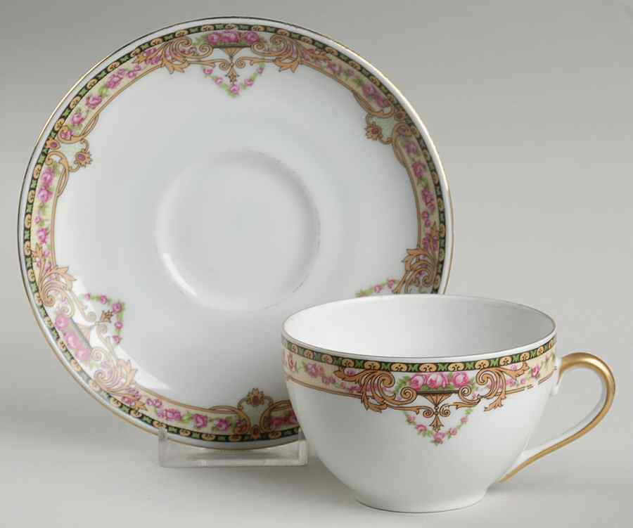 VIT24 Flat Cup & Saucer Set by Victoria (Czech)-1