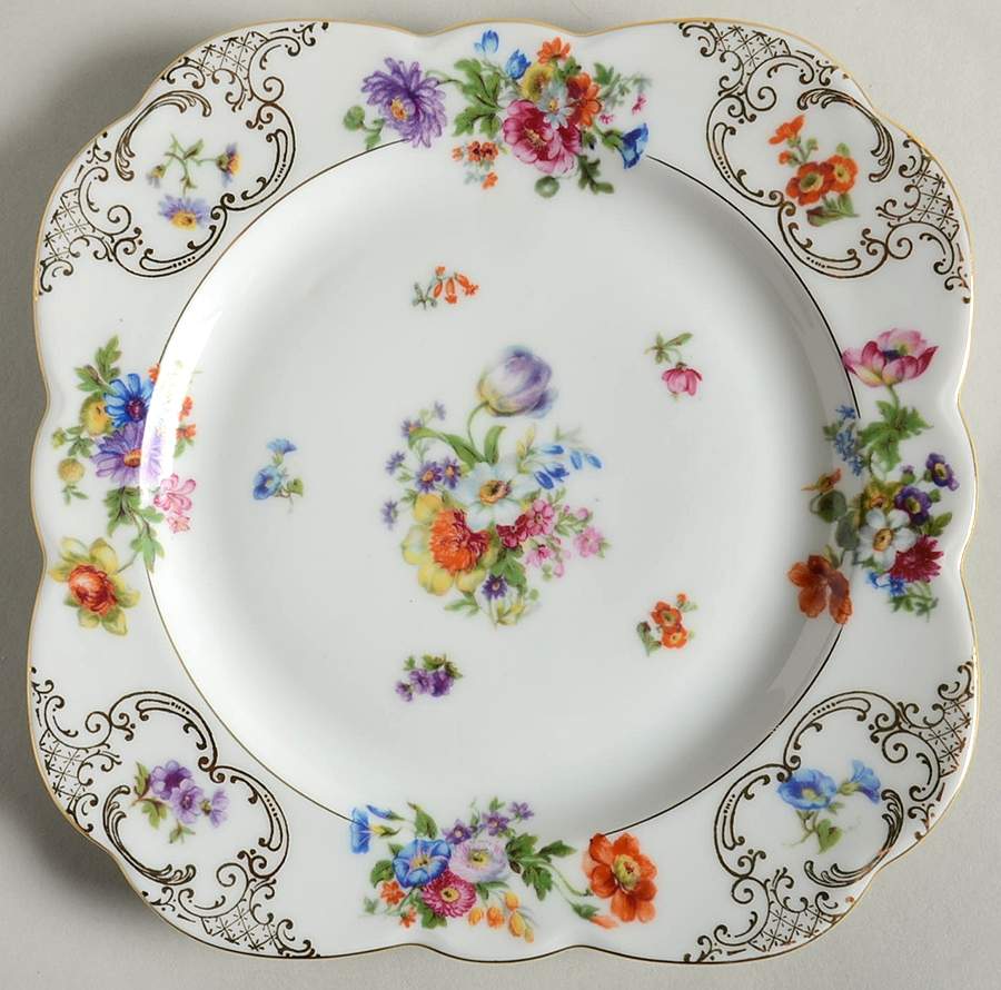 VIT3 Square Salad Plate by Victoria (Czech)-1