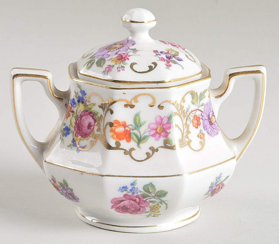 VIT3 Mini Sugar Bowl & Lid by Victoria (Czech)-1