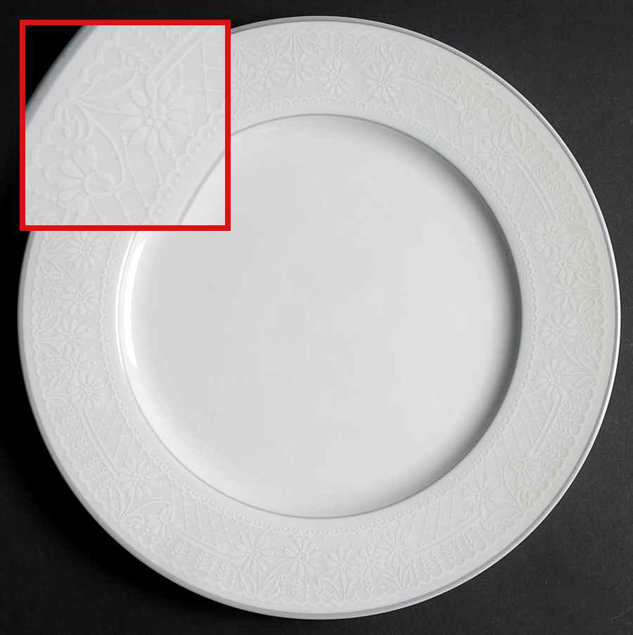Queen Anne's Lace (Gray Trim) Dinner Plate by Viletta-1